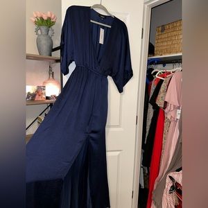 Navy blue maternity dress